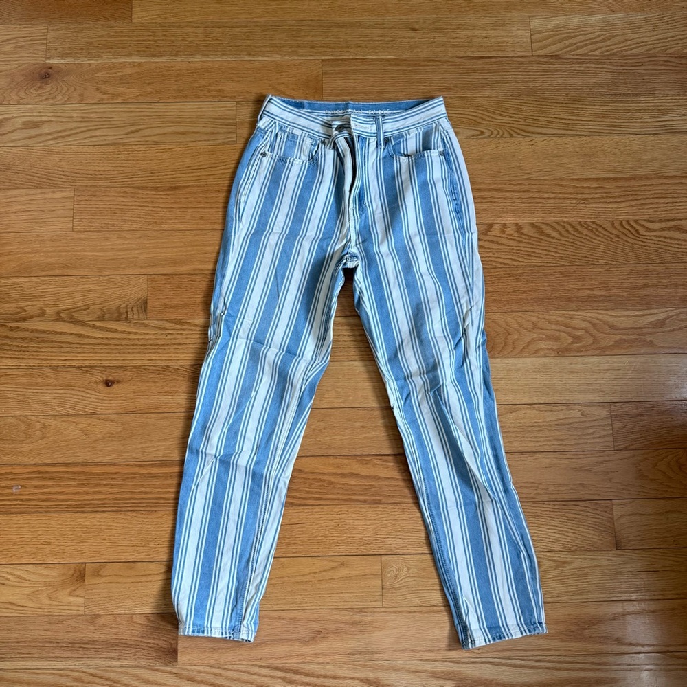 American Eagle Outfitters Striped Mom Jeans
